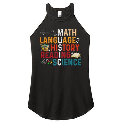 Math Language History Reading Science Music Teacher Funny Women's Perfect Tri Rocker Tank