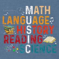 Math Language History Reading Science Music Teacher Funny Garment-Dyed Sweatshirt
