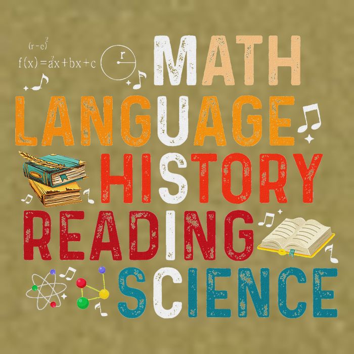 Math Language History Reading Science Music Teacher Funny Garment-Dyed Women's Muscle Tee