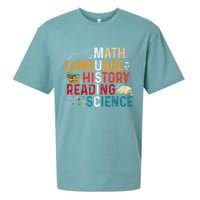 Math Language History Reading Science Music Teacher Funny Sueded Cloud Jersey T-Shirt
