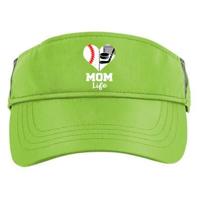 Mom Life Heart Funny Baseball Hockey Mom Great Gift Adult Drive Performance Visor