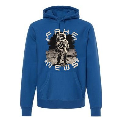 Moon Landing Hoax Apollo 11 Conspiracy Theory Fake News  Premium Hoodie