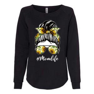 Mom Life Hair Bun Sunflower Cute Gift Womens California Wash Sweatshirt