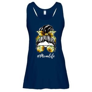 Mom Life Hair Bun Sunflower Cute Gift Ladies Essential Flowy Tank