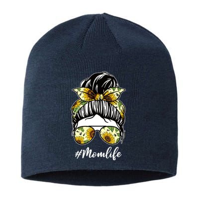 Mom Life Hair Bun Sunflower Cute Gift Sustainable Beanie