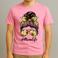 Mom Life Hair Bun Sunflower Cute Gift T-Shirt