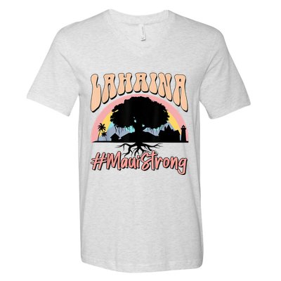 Maui Lahaina Hawaii Banyan Tree Strong V-Neck T-Shirt