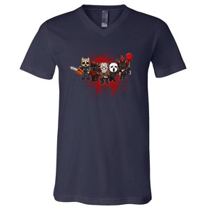 My Little Horror Crew Halloween Black Cat V-Neck T-Shirt