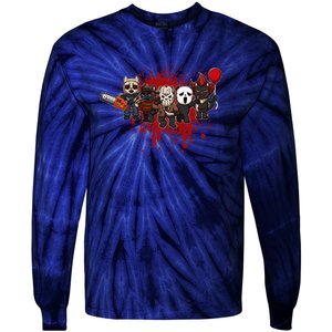 My Little Horror Crew Halloween Black Cat Tie-Dye Long Sleeve Shirt