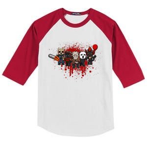 My Little Horror Crew Halloween Black Cat Kids Colorblock Raglan Jersey