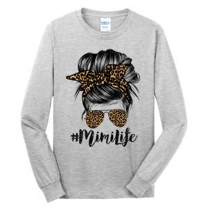 Mimi Life Hair Bandana Glasses Leopard Print Mothers Day Cute Gift Tall Long Sleeve T-Shirt