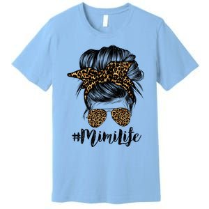 Mimi Life Hair Bandana Glasses Leopard Print Mothers Day Cute Gift Premium T-Shirt