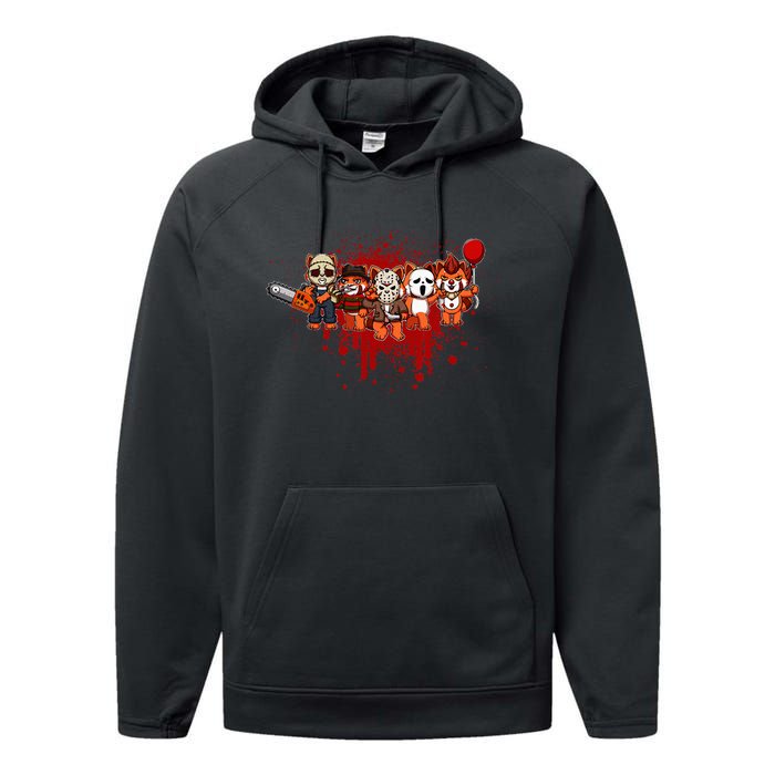 My Little Horror Crew Halloween Red Panda Performance Fleece Hoodie