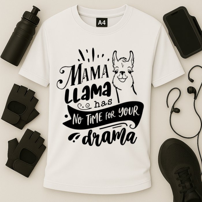 Mama Llama Has No Time Your Drama Cooling Performance Crew T-Shirt