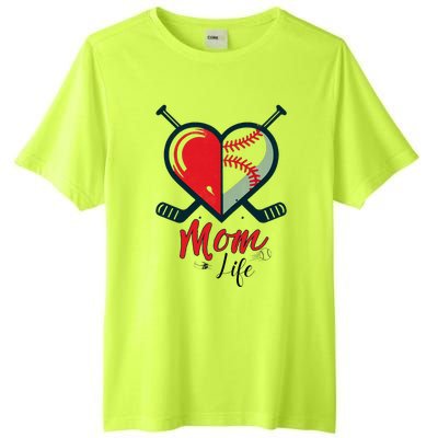 Mom Life Heart Funny Baseball Hockey Mom Mothers Day Tall Fusion ChromaSoft Performance T-Shirt