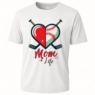 Mom Life Heart Funny Baseball Hockey Mom Mothers Day Performance Shirt