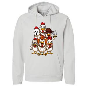 My Little Horror Crew Halloween Chicken Horror Movie Performance Fleece Hoodie