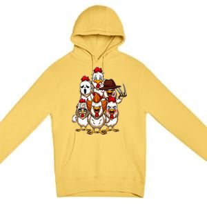 My Little Horror Crew Halloween Chicken Horror Movie Premium Pullover Hoodie