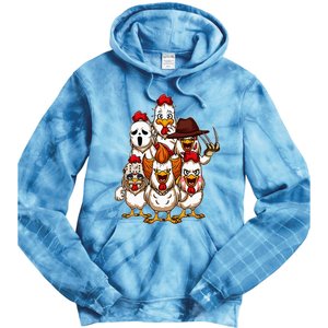 My Little Horror Crew Halloween Chicken Horror Movie Tie Dye Hoodie