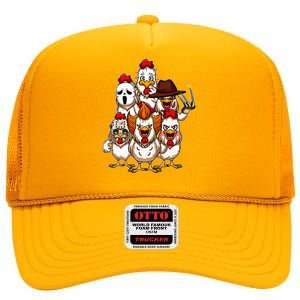 My Little Horror Crew Halloween Chicken Horror Movie High Crown Mesh Back Trucker Hat