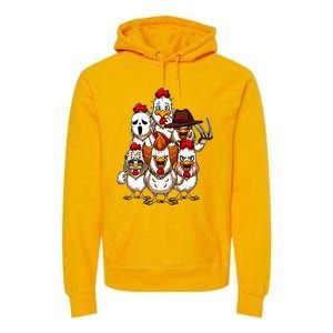 My Little Horror Crew Halloween Chicken Horror Movie Premium Hoodie