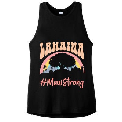 Maui Lahaina Hawaii Banyan Tree Strong Ladies PosiCharge Tri-Blend Wicking Tank