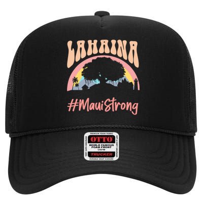 Maui Lahaina Hawaii Banyan Tree Strong High Crown Mesh Back Trucker Hat