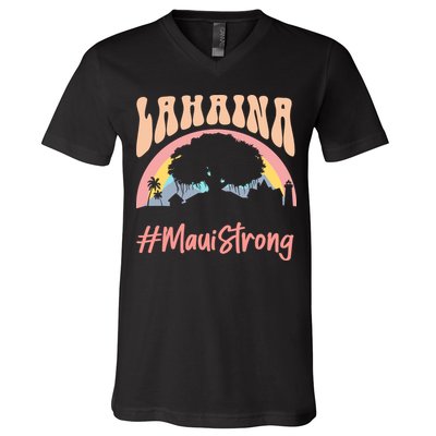 Maui Lahaina Hawaii Banyan Tree Strong V-Neck T-Shirt
