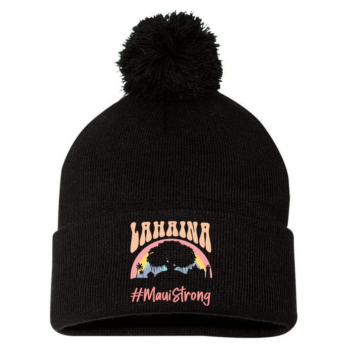 Maui Lahaina Hawaii Banyan Tree Strong Pom Pom 12in Knit Beanie