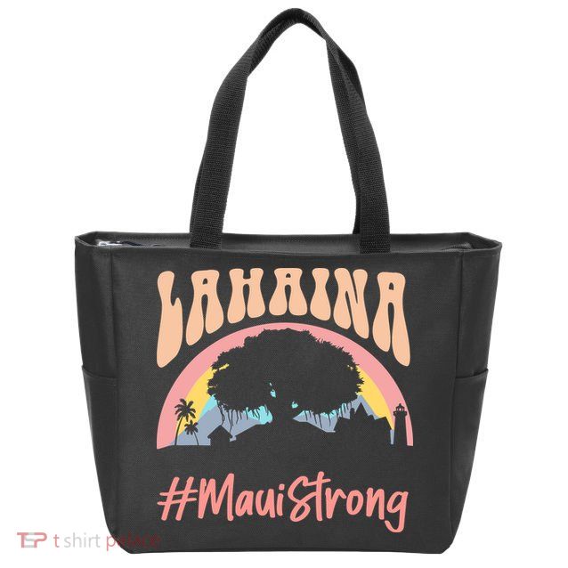 Maui Lahaina Hawaii Banyan Tree Strong Zip Tote Bag
