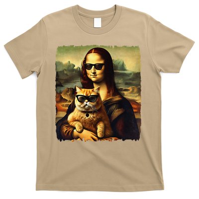 Mona Lisa Holding Cat Wearing Sunglass Kitty For Cats Lover T-Shirt