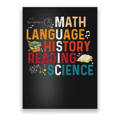 Math Language History Reading Science Music Teacher Funny Poster