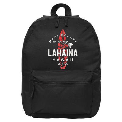 Maui Lahaina Hawaii Vintage Hawaiian Islands Surf 16 in Basic Backpack