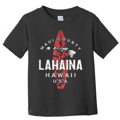 Maui Lahaina Hawaii Vintage Hawaiian Islands Surf Toddler T-Shirt