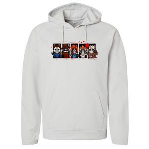 My Little Horror Crew Halloween Horror Movies Racoon Performance Fleece Hoodie