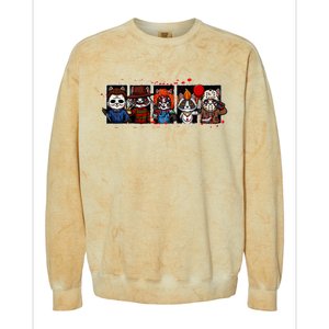 My Little Horror Crew Halloween Horror Movies Racoon Colorblast Crewneck Sweatshirt