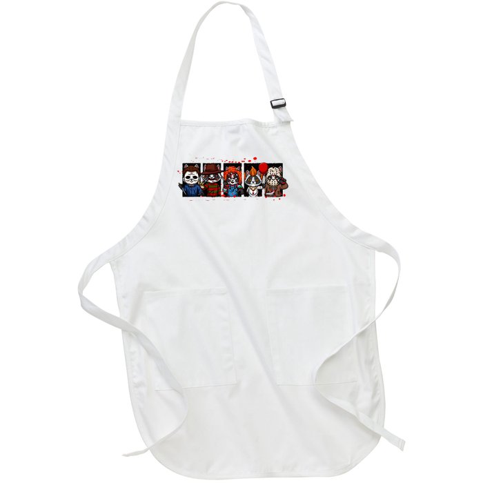 My Little Horror Crew Halloween Horror Movies Racoon Full-Length Apron With Pockets