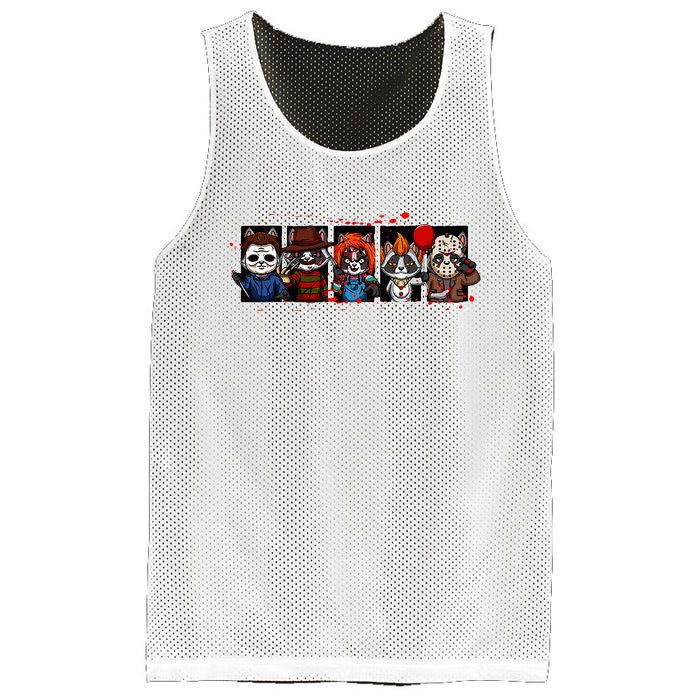 My Little Horror Crew Halloween Horror Movies Racoon Mesh Reversible Basketball Jersey Tank