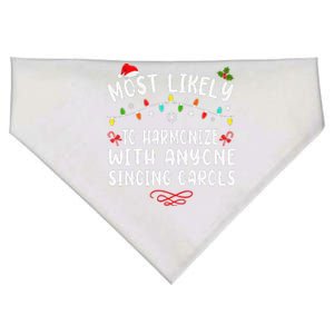 Most Likely Harmonize With Anyone Singing Carols Funny Xmas USA-Made Doggie Bandana