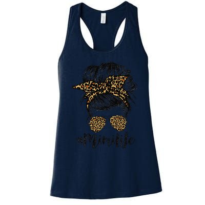 Mimi Life Hair Bandana Glasses Leopard Print Mother's Day Women's Racerback Tank