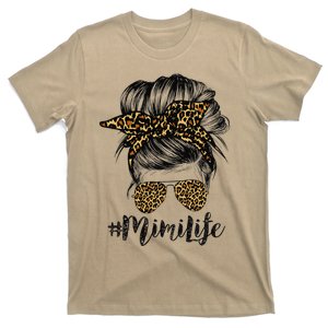 Mimi Life Hair Bandana Glasses Leopard Print Mother's Day T-Shirt