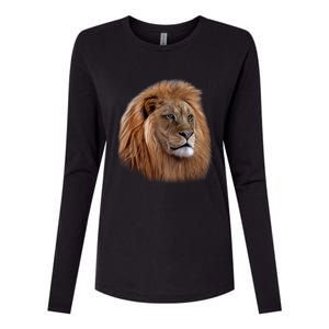 Majestic Lion Head Womens Cotton Relaxed Long Sleeve T-Shirt