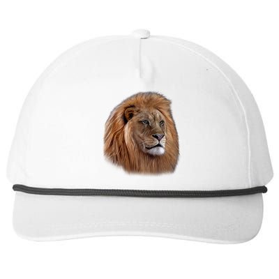 Majestic Lion Head Snapback Five-Panel Rope Hat