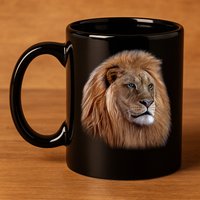 Majestic Lion Head 11oz C Handle Ceramic Mug