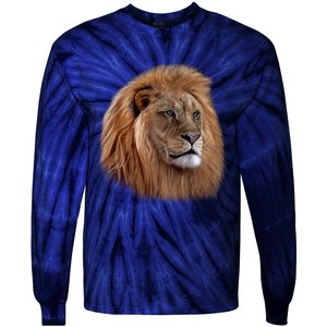 Majestic Lion Head Tie-Dye Long Sleeve Shirt