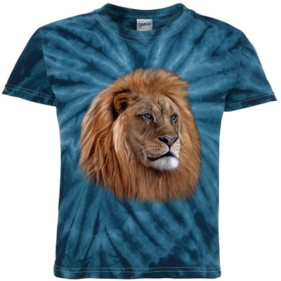 Majestic Lion Head Kids Tie-Dye T-Shirt