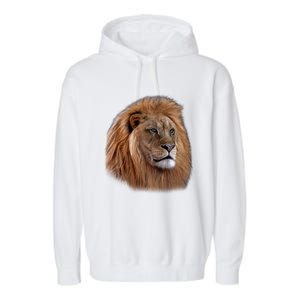 Majestic Lion Head Garment-Dyed Fleece Hoodie