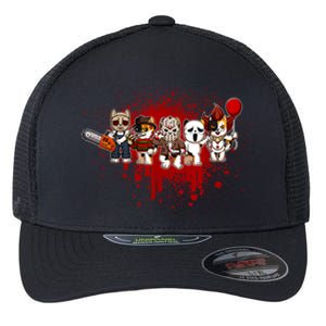 My Little Horror Crew Halloween Calico Cat Flexfit Unipanel Trucker Cap