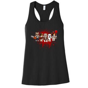 My Little Horror Crew Halloween Calico Cat Women's Racerback Tank