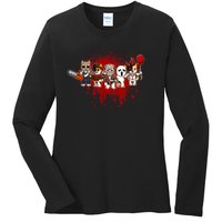 My Little Horror Crew Halloween Calico Cat Ladies Long Sleeve Shirt